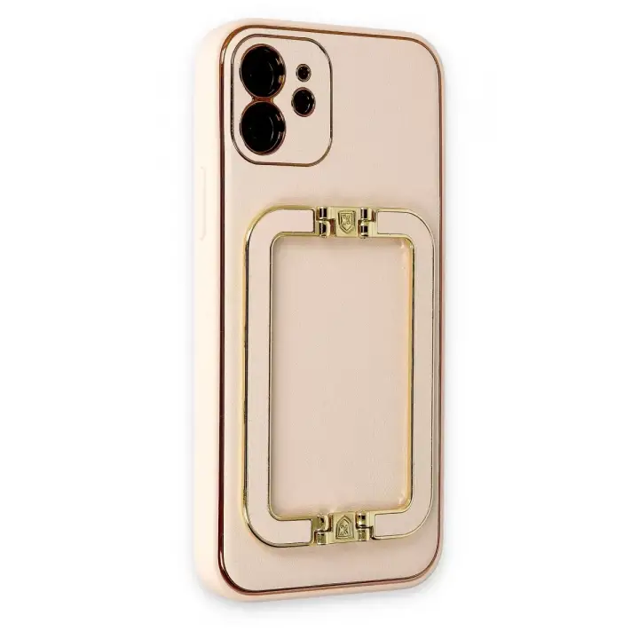 Newface Apple iPhone 12 Kılıf Coco Elit Kapak - Gold