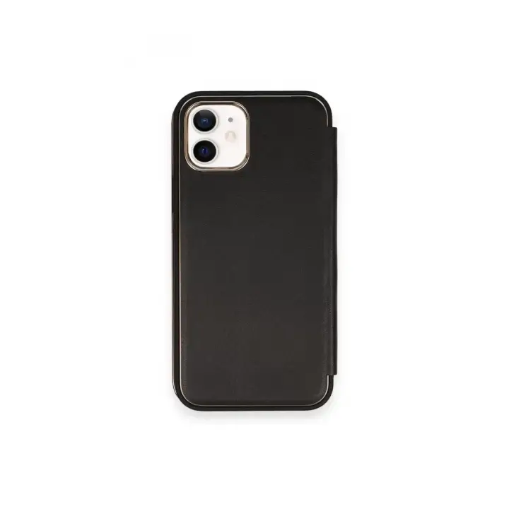 Newface iPhone 12 Kılıf Dolpin Kapaklı - Siyah