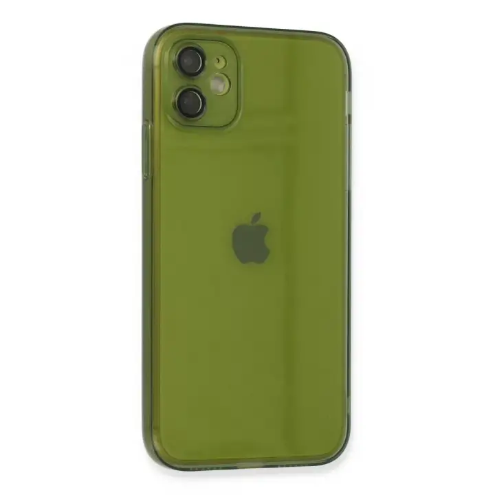 Newface Apple iPhone 12 Kılıf Fly Lens Silikon - Yeşil