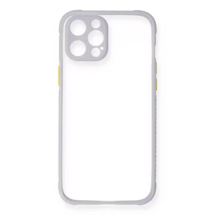 Newface iPhone 12 Kılıf Miami Şeffaf Silikon - Lila
