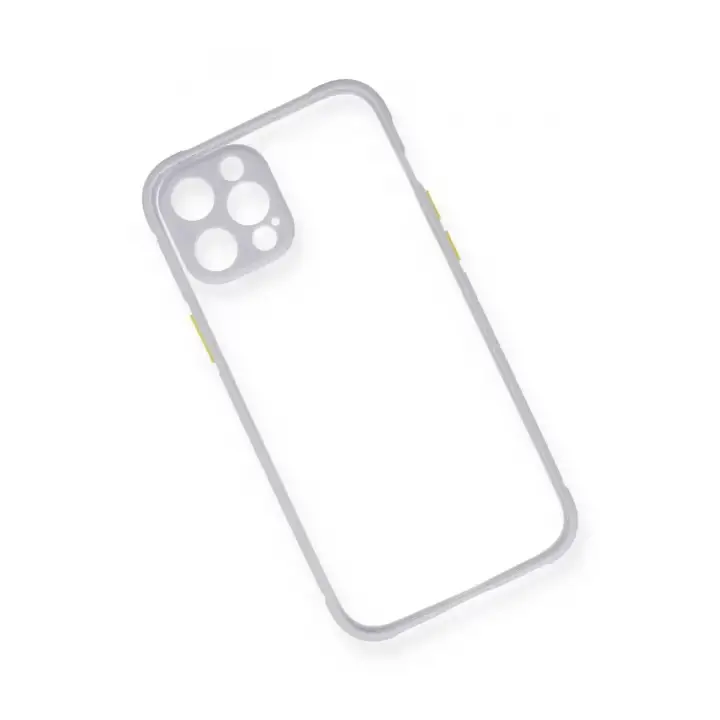 Newface Apple iPhone 12 Kılıf Miami Şeffaf Silikon - Lila