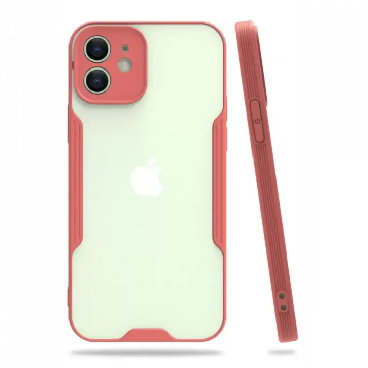 Newface Apple iPhone 12 Kılıf Platin Silikon - Pembe