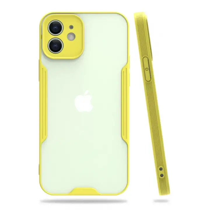 Newface Apple iPhone 12 Kılıf Platin Silikon - Sarı