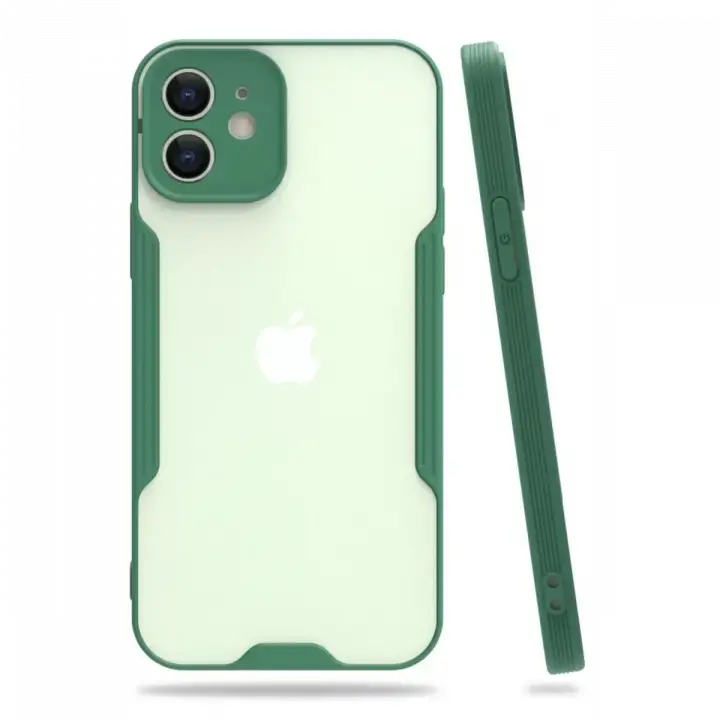 Newface Apple iPhone 12 Kılıf Platin Silikon - Yeşil