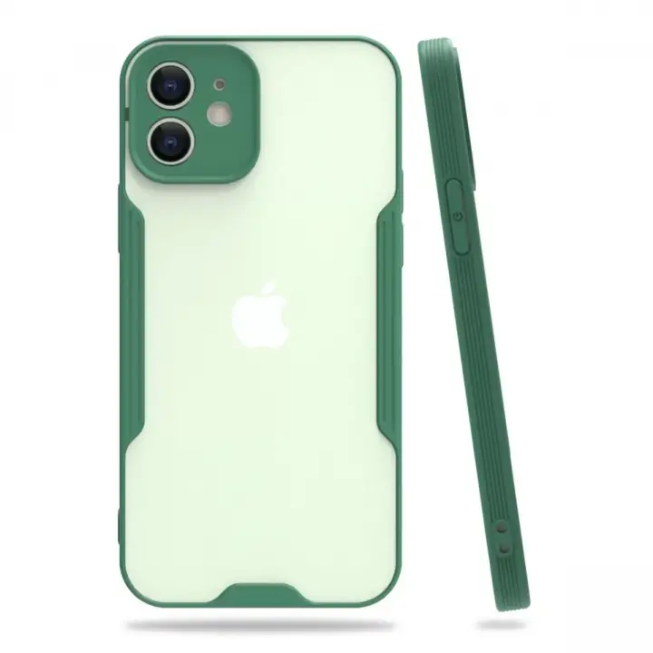 Newface Apple iPhone 12 Kılıf Platin Silikon - Yeşil