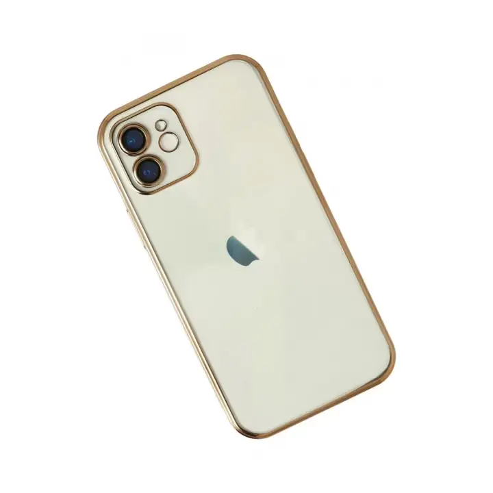 Newface Apple iPhone 12 Kılıf Razer Lensli Silikon - Gold