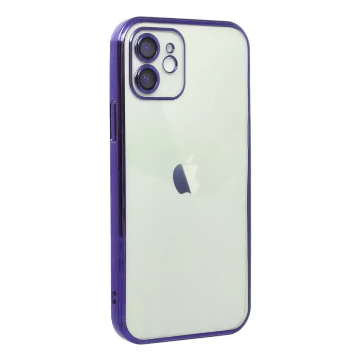 Newface iPhone 12 Kılıf Razer Lensli Silikon - Mor