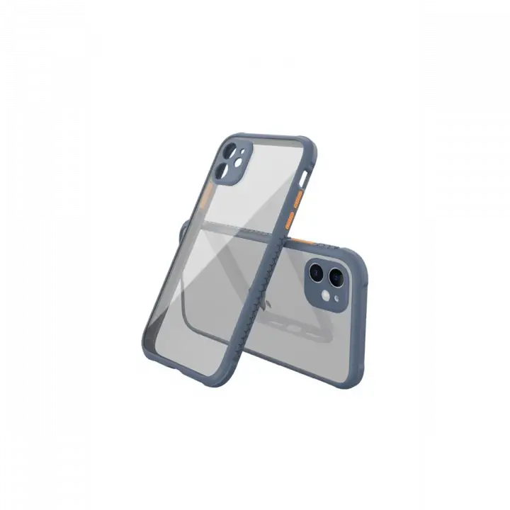Newface iPhone 12 Mini Kılıf Miami Şeffaf Silikon - Gri