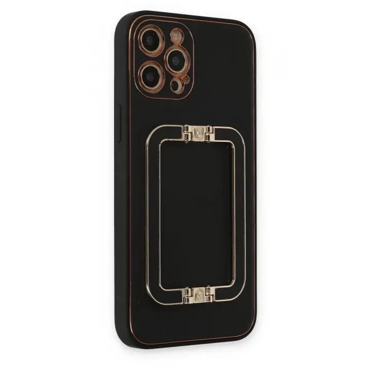 Newface Apple iPhone 12 Pro Kılıf Coco Elit Kapak - Siyah