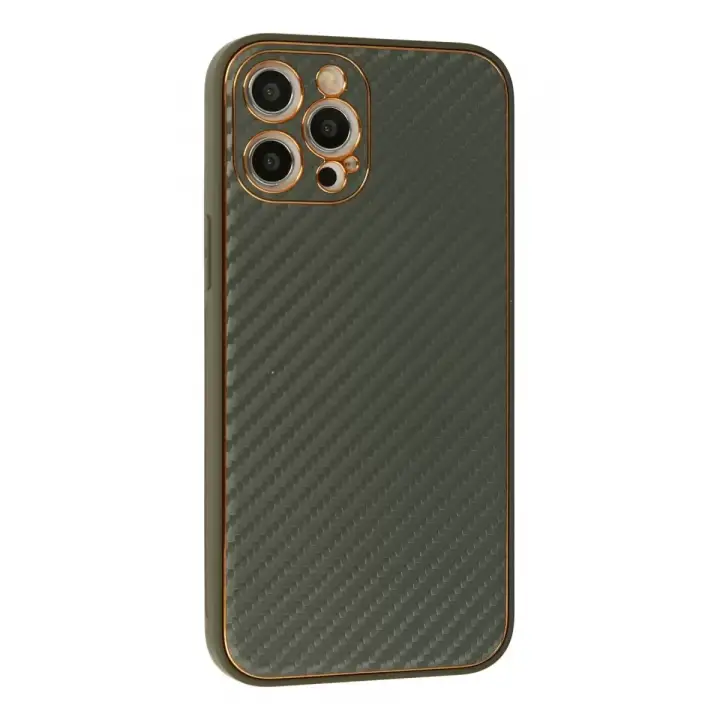 Newface Apple iPhone 12 Pro Kılıf Coco Karbon Silikon - Füme