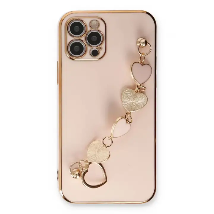 Newface Apple iPhone 12 Pro Kılıf Esila Silikon - Pudra