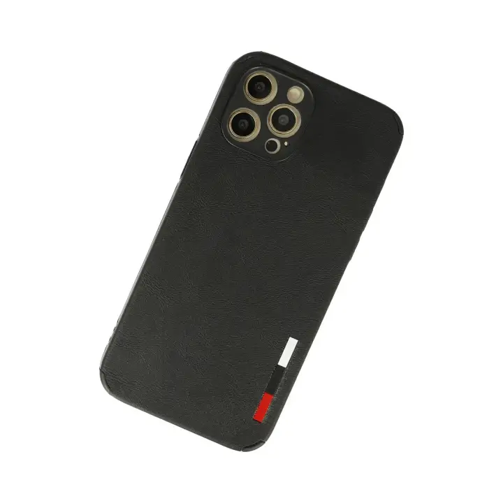 Newface iPhone 12 Pro Kılıf Loop Deri Silikon - Siyah