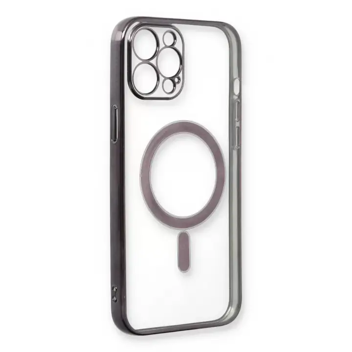 Newface iPhone 12 Pro Kılıf Magneticsafe Lazer Silikon - Siyah