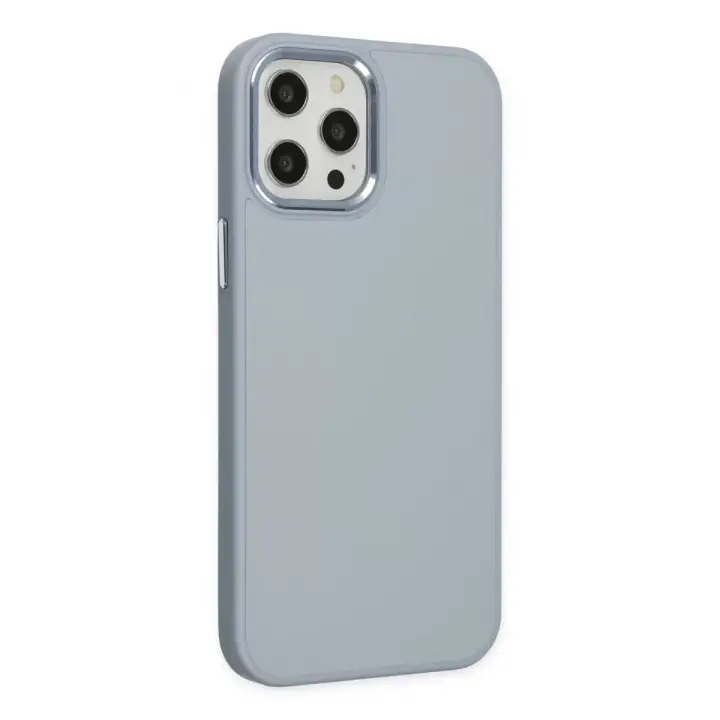 Newface Apple iPhone 12 Pro Max Kılıf Asya Deri Silikon - Sierra Blue