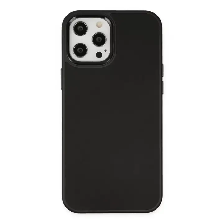 Newface Apple iPhone 12 Pro Max Kılıf Asya Deri Silikon - Siyah