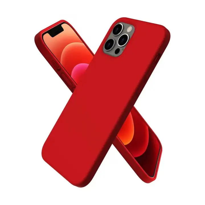 Newface Apple iPhone 12 Pro Max Kılıf First Silikon - Koyu Kırmızı