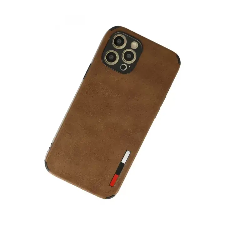 Newface Apple iPhone 12 Pro Max Kılıf Loop Deri Silikon - Kahverengi