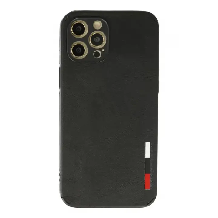 Newface iPhone 12 Pro Max Kılıf Loop Deri Silikon - Siyah