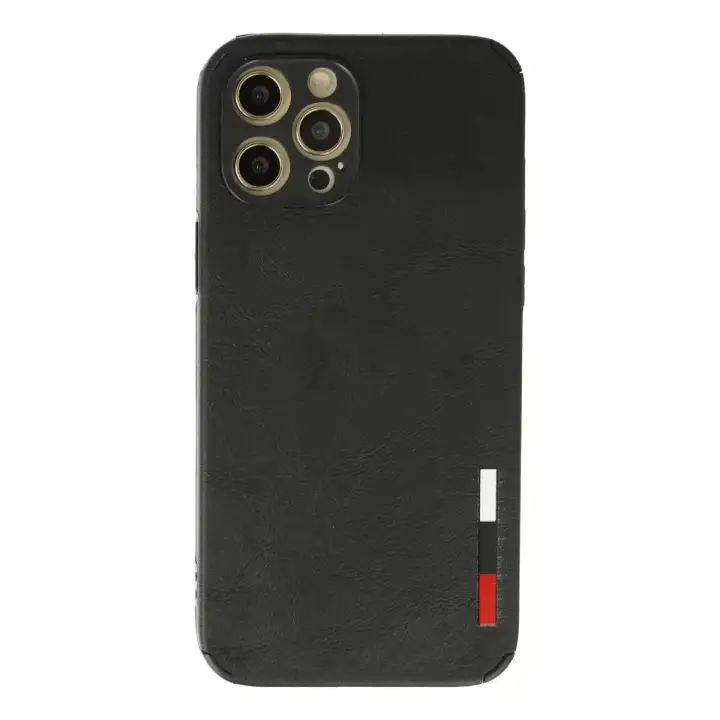 Newface Apple iPhone 12 Pro Max Kılıf Loop Deri Silikon - Siyah