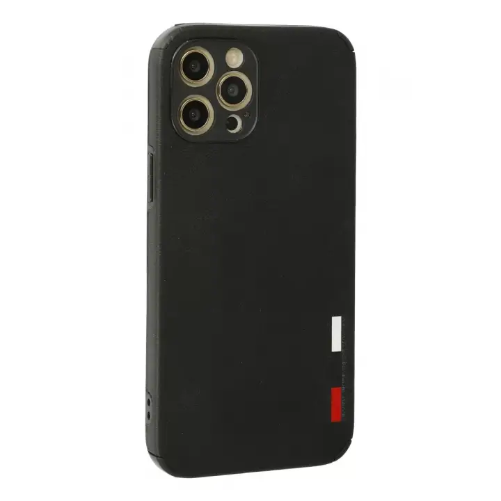 Newface iPhone 12 Pro Max Kılıf Loop Deri Silikon - Siyah
