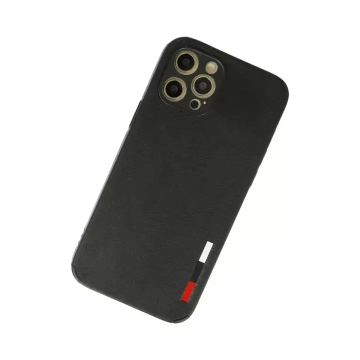 Newface Apple iPhone 12 Pro Max Kılıf Loop Deri Silikon - Siyah