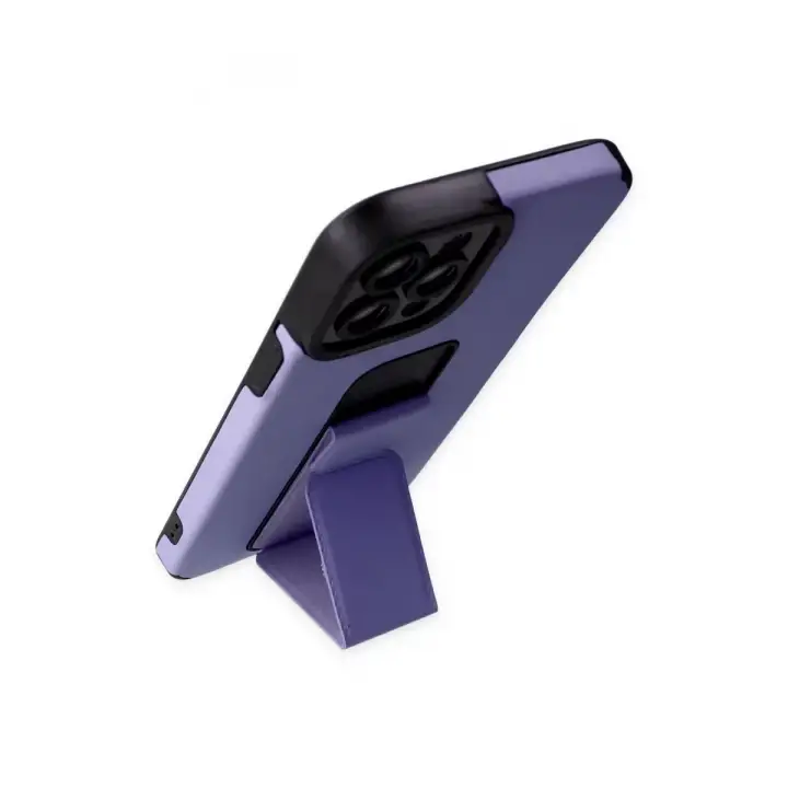 Newface Apple iPhone 12 Pro Max Kılıf Mega Standlı Silikon - Lila