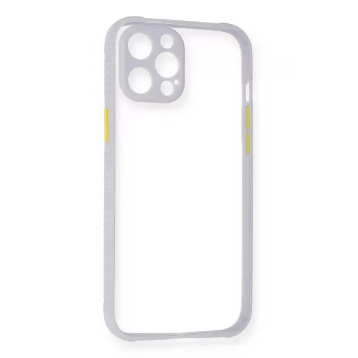 Newface Apple iPhone 12 Pro Max Kılıf Miami Şeffaf Silikon - Lila