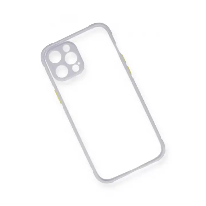 Newface Apple iPhone 12 Pro Max Kılıf Miami Şeffaf Silikon - Lila