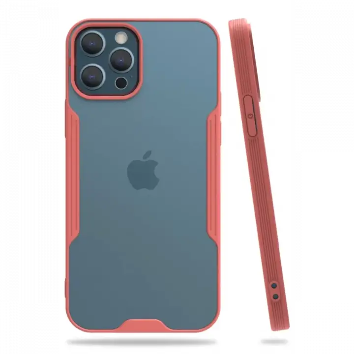Newface Apple iPhone 12 Pro Max Kılıf Platin Silikon - Pembe