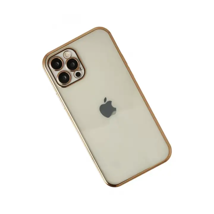 Newface iPhone 12 Pro Max Kılıf Razer Lensli Silikon - Gold