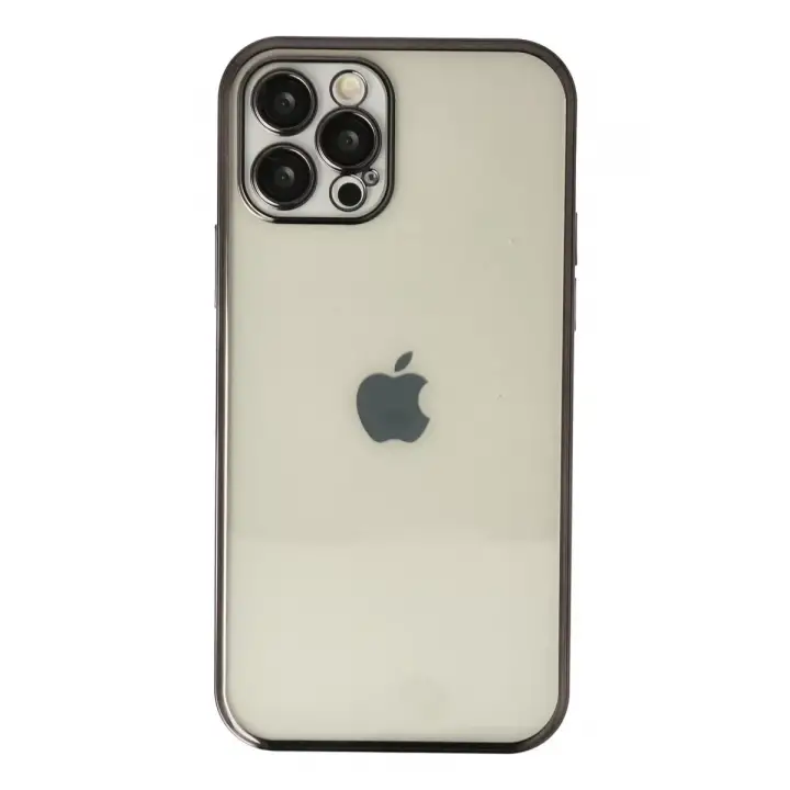 Newface iPhone 12 Pro Max Kılıf Razer Lensli Silikon - Siyah