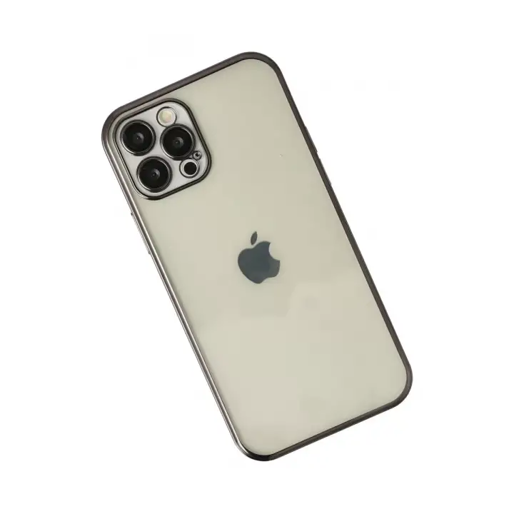 Newface iPhone 12 Pro Max Kılıf Razer Lensli Silikon - Siyah
