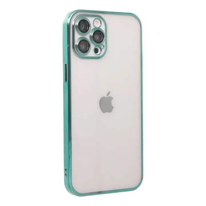 Newface iPhone 12 Pro Max Kılıf Razer Lensli Silikon - Yeşil