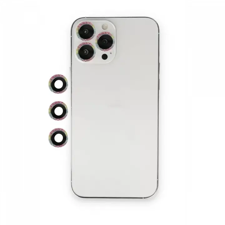 Newface Apple iPhone 12 Pro Max Shine Kamera Lens - Rainbow