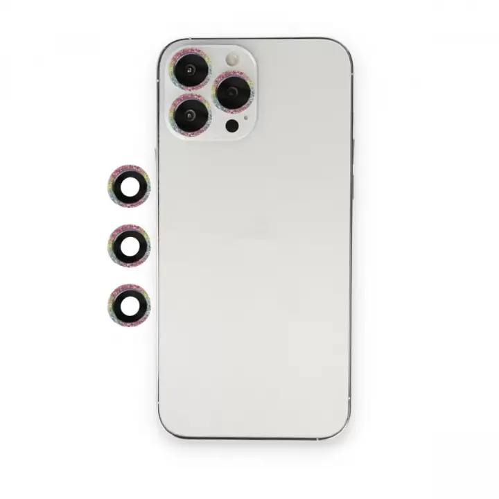 Newface Apple iPhone 12 Pro Max Shine Kamera Lens - Rainbow