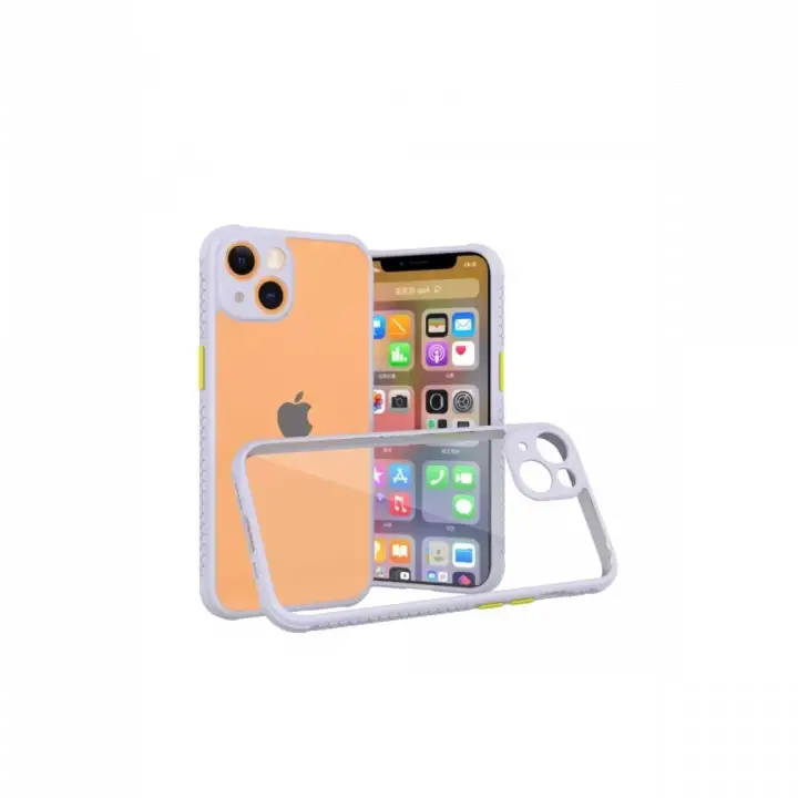 Newface Apple iPhone 13 Mini Kılıf Miami Şeffaf Silikon - Lila