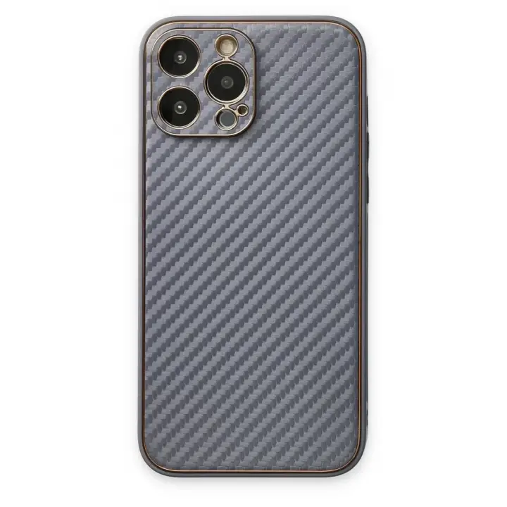 Newface Apple iPhone 13 Pro Kılıf Coco Karbon Silikon - Gri