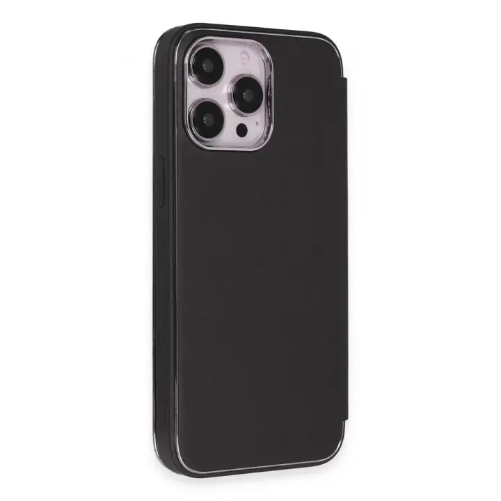 Newface Apple iPhone 13 Pro Kılıf Dolpin Kapaklı - Siyah