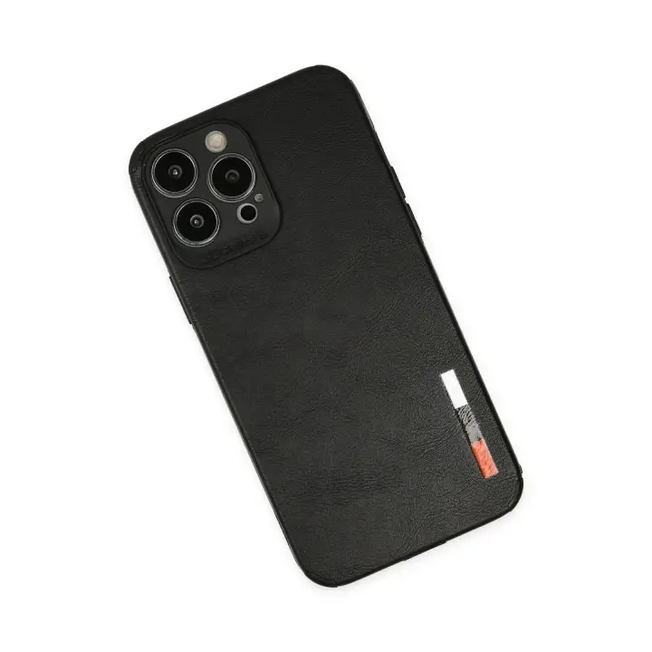 Newface iPhone 13 Pro Kılıf Loop Deri Silikon - Siyah