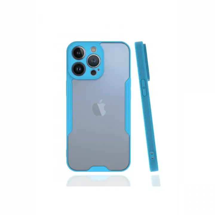 Newface iPhone 13 Pro Kılıf Platin Silikon - Mavi