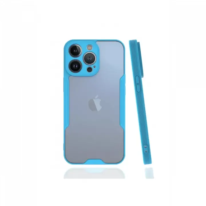 Newface Apple iPhone 13 Pro Kılıf Platin Silikon - Mavi