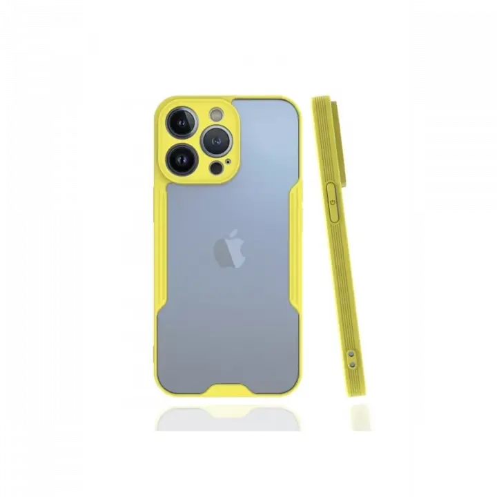 Newface iPhone 13 Pro Kılıf Platin Silikon - Sarı