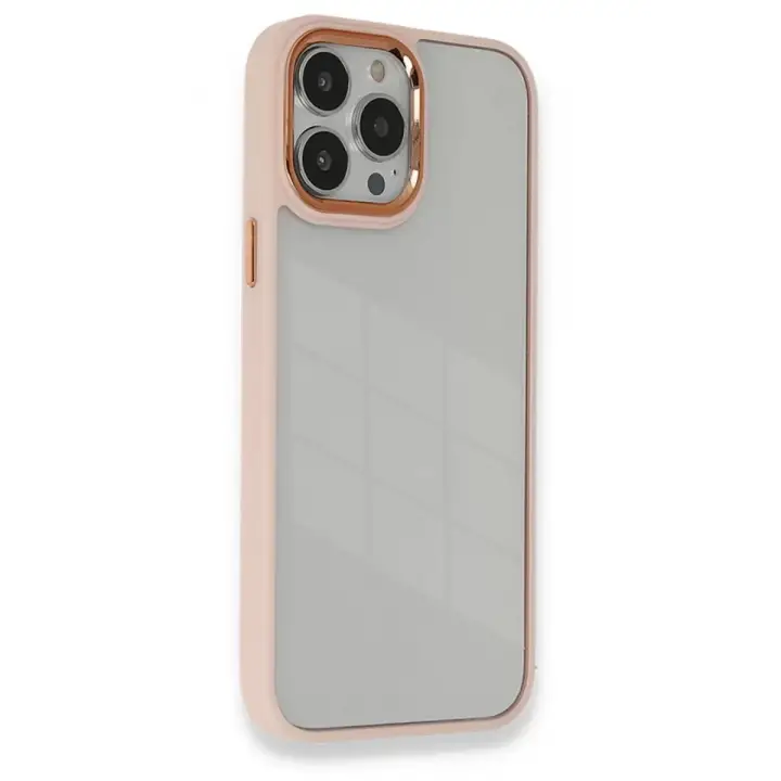 Newface Apple iPhone 13 Pro Max Kılıf Dora Kapak - Pudra
