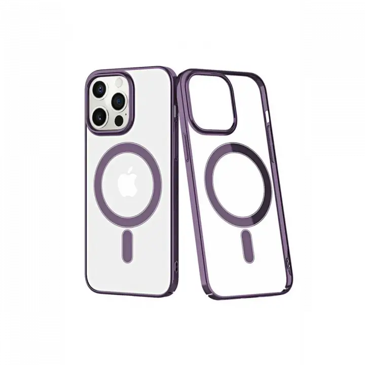 Newface iPhone 13 Pro Max Kılıf Element Magneticsafe Sert Kapak - Derin Mor