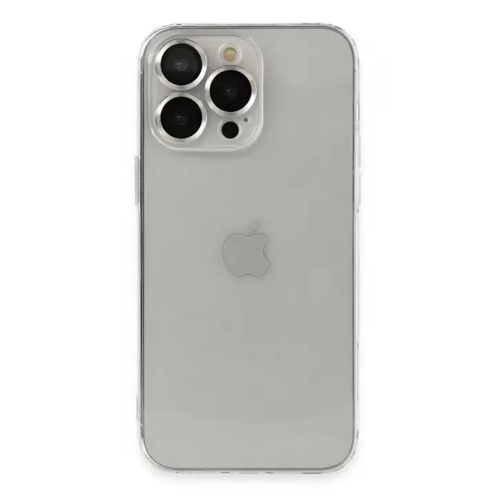 Newface Apple iPhone 13 Pro Max Kılıf Luko Lens Silikon - Gümüş