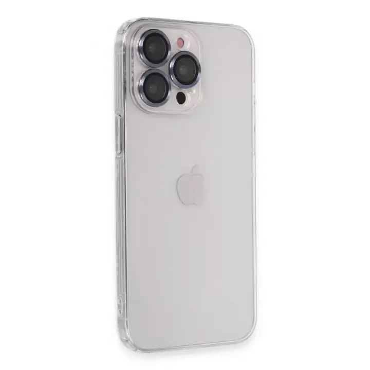 Newface Apple iPhone 13 Pro Max Kılıf Luko Lens Silikon - Sierra Blue