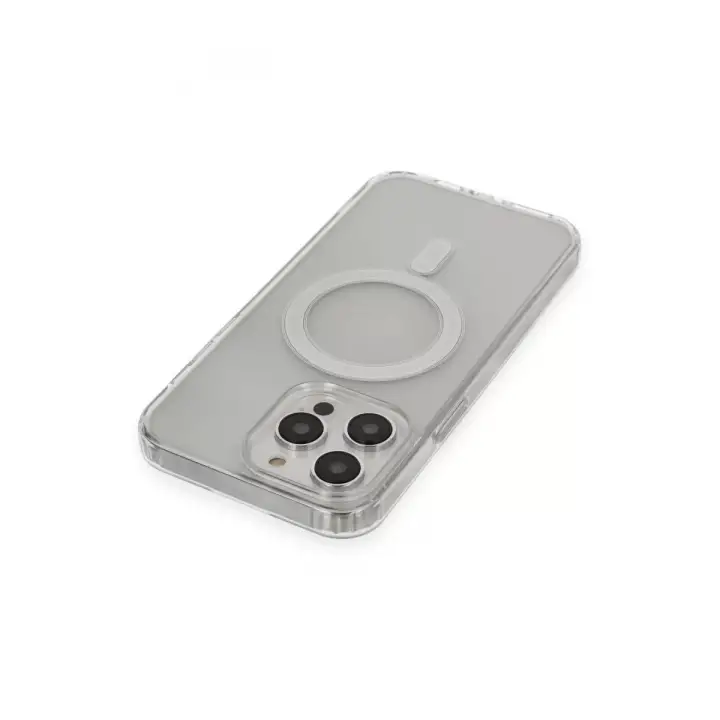 Newface iPhone 13 Pro Max Kılıf Matte Şeffaf Magneticsafe - Şeffaf