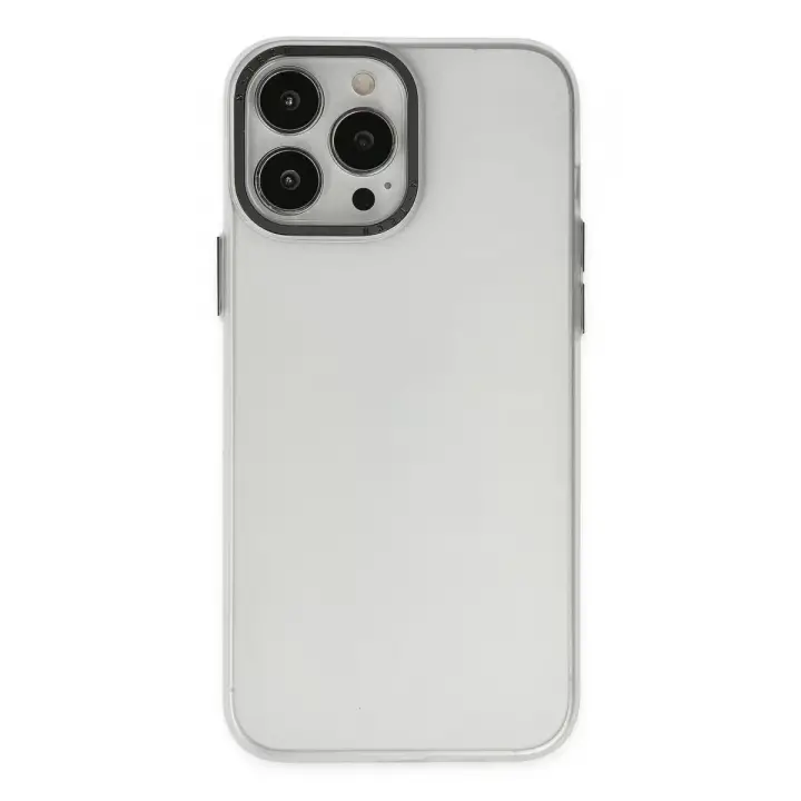 Newface iPhone 13 Pro Max Kılıf Modos Metal Kapak - Şeffaf