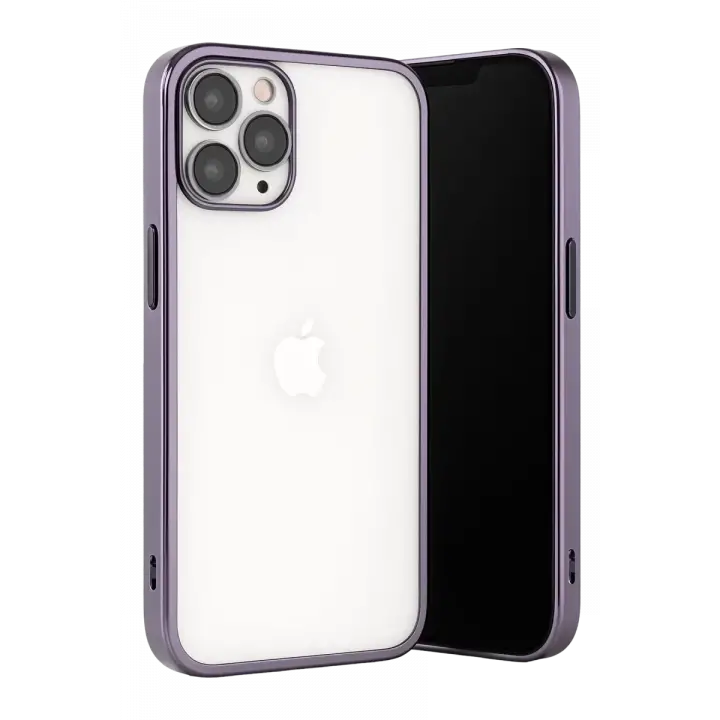Newface Apple iPhone 13 Pro Max Kılıf Razer Lensli Silikon - Mor