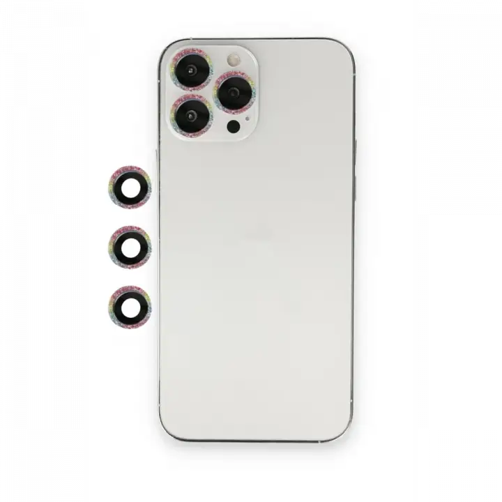 Newface iPhone 13 Pro Max Shine Kamera Lens - Rainbow